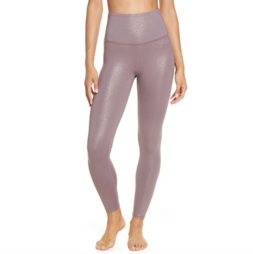 Beyond Yoga High Rise Purple Wild Orchid Twinkle Metallic Tight Leggings